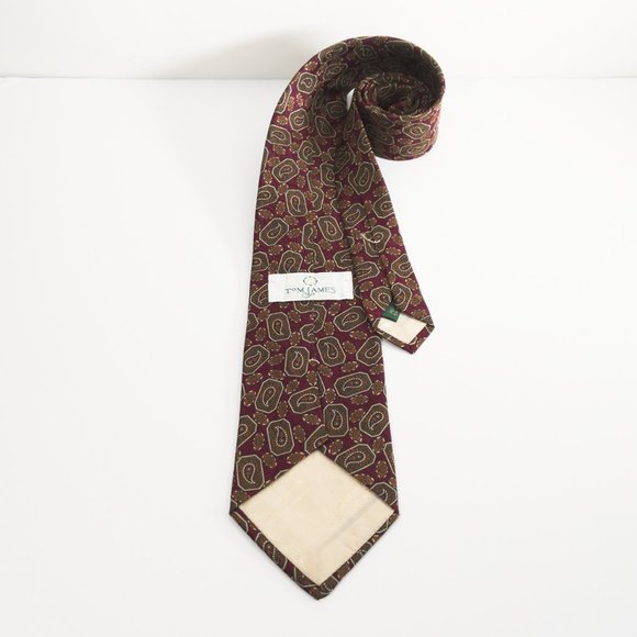 TOM JAMES 100% Silk Dress Neck Tie 56.5" x 3.5" - Picture 3 of 4